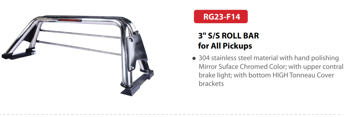 RG23-F14 | 3" S/S ROLL BAR for All Pickups