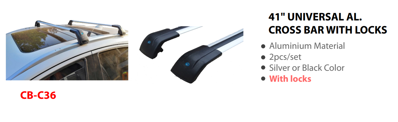 41" UNIVERSAL AL. CROSS BAR WITH LOCKS