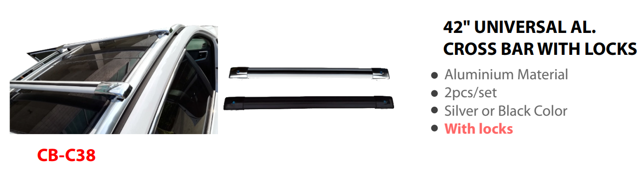 42" UNIVERSAL AL. CROSS BAR WITH LOCKS