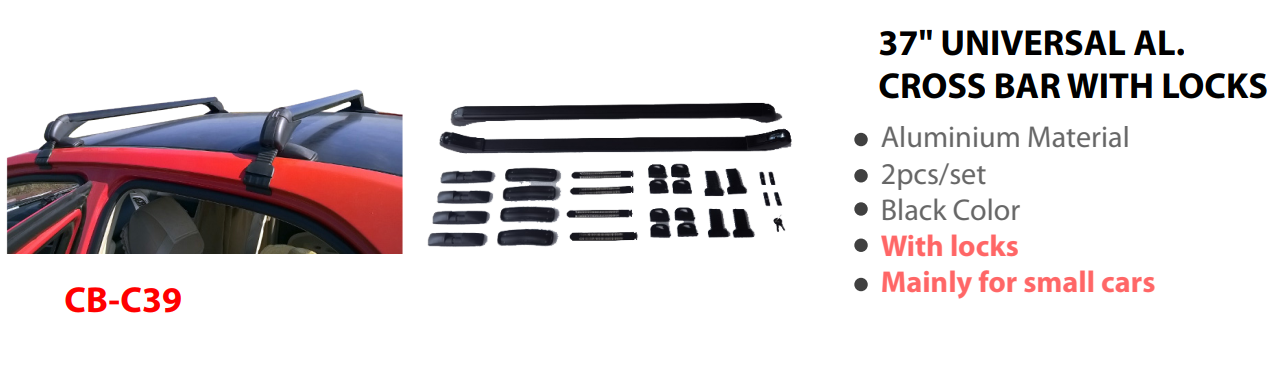 37" UNIVERSAL AL. CROSS BAR WITH LOCKS