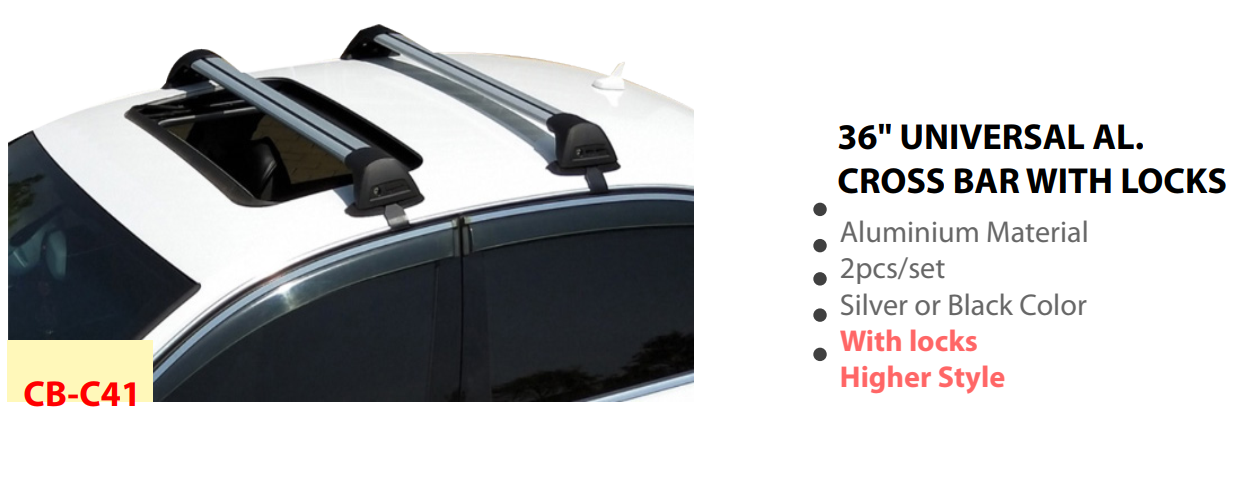 36" UNIVERSAL AL. CROSS BAR WITH LOCKS