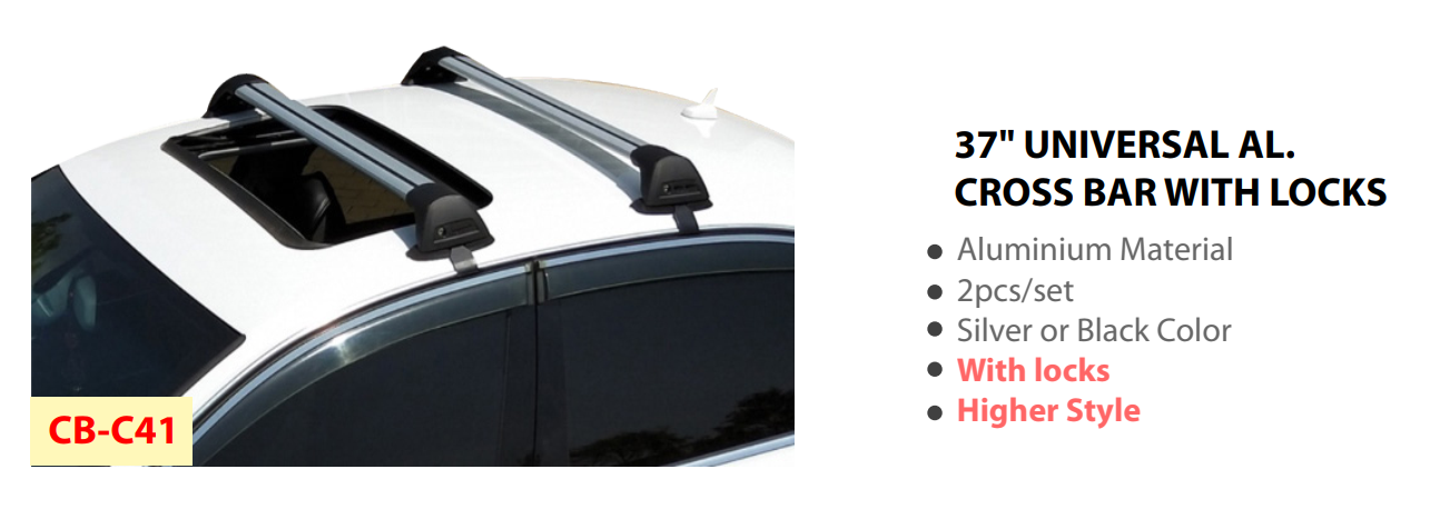37" UNIVERSAL AL. CROSS BAR WITH LOCKS
