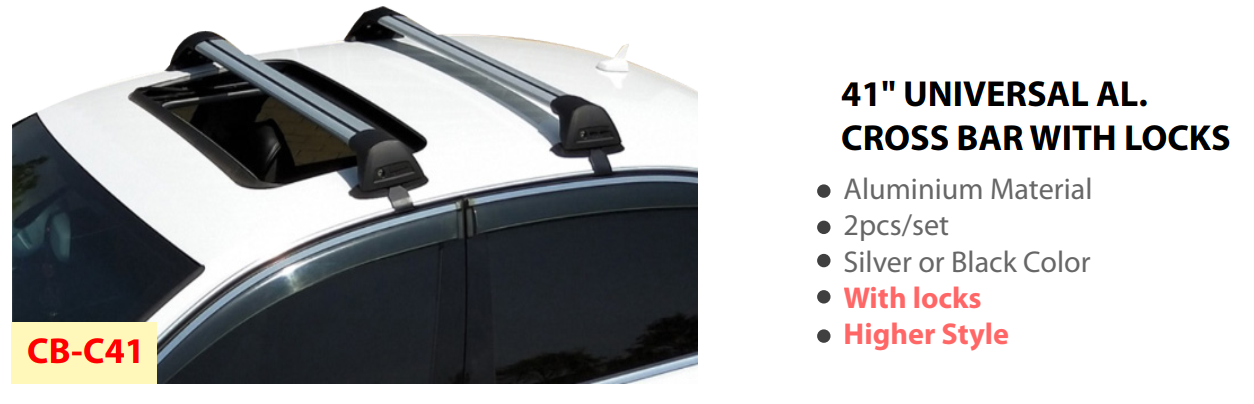 41" UNIVERSAL AL. CROSS BAR WITH LOCKS