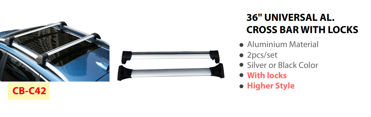36" UNIVERSAL AL. CROSS BAR WITH LOCKS