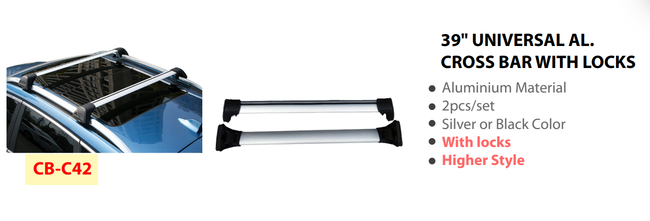 39" UNIVERSAL AL. CROSS BAR WITH LOCKS