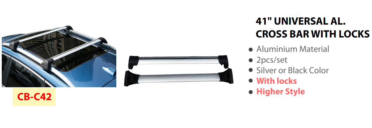 41" UNIVERSAL AL. CROSS BAR WITH LOCKS