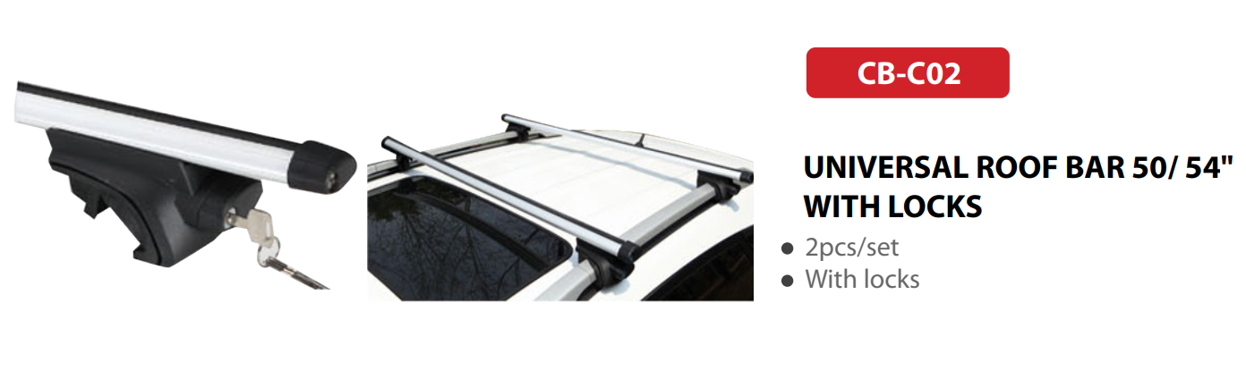 UNIVERSAL ROOF BAR 50/ 54" WITH LOCKS