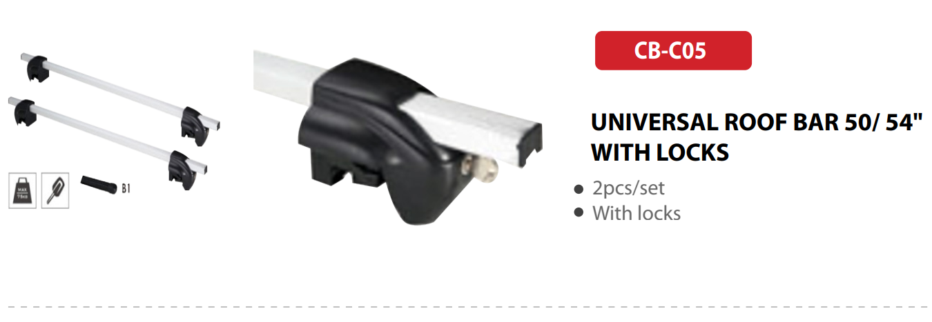 CB-C05 | UNIVERSAL ROOF BAR 50/ 54" WITH LOCKS