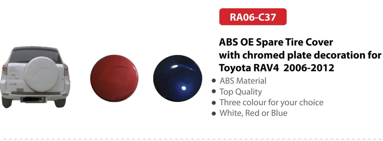 ABS OE Spare Tire Cover with chromed plate decoration for Toyota RAV4 2006-2012