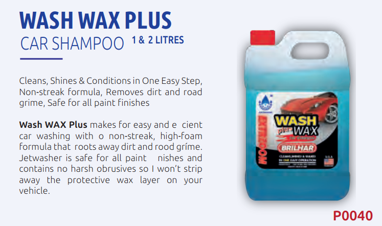 WASH WAX PLUS | CAR SHAMPOO 1 & 2 LITRES