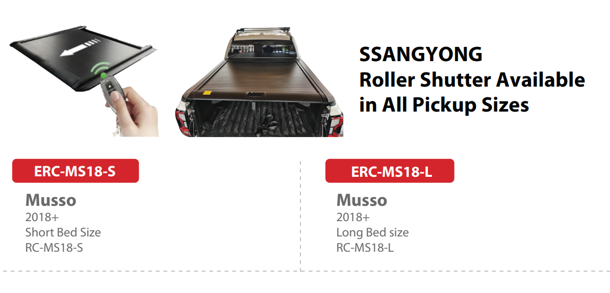 SSANGYONG Roller Shutter Available in All Pickup Sizes